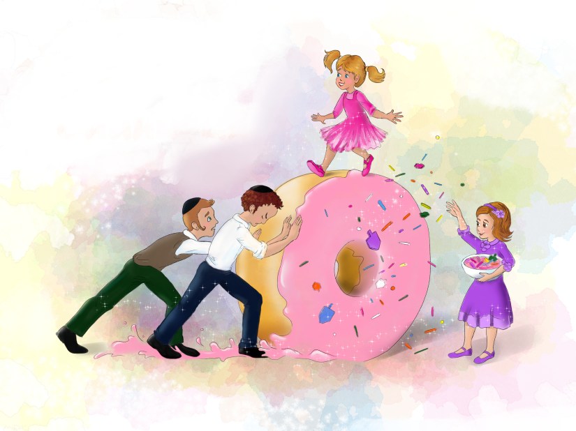 Rolling Donut - Chanukah Artwork